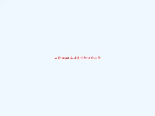 必修3Unit 基础单词短语的总结 PPT