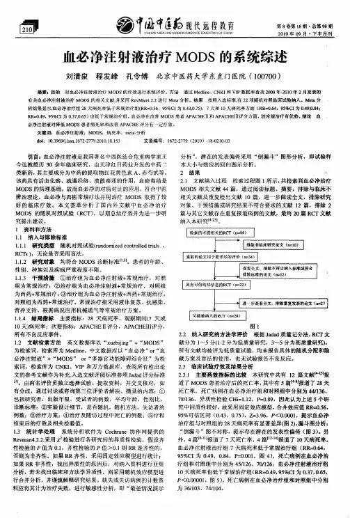 血必净注射液治疗MODS的系统综述