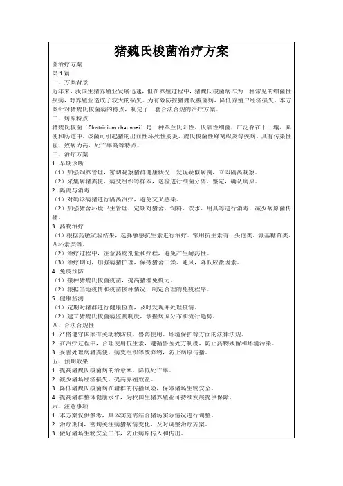 猪魏氏梭菌治疗方案