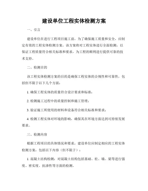 建设单位工程实体检测方案