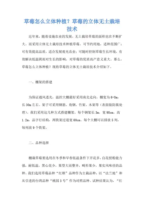 草莓怎么立体种植？草莓的立体无土栽培技术