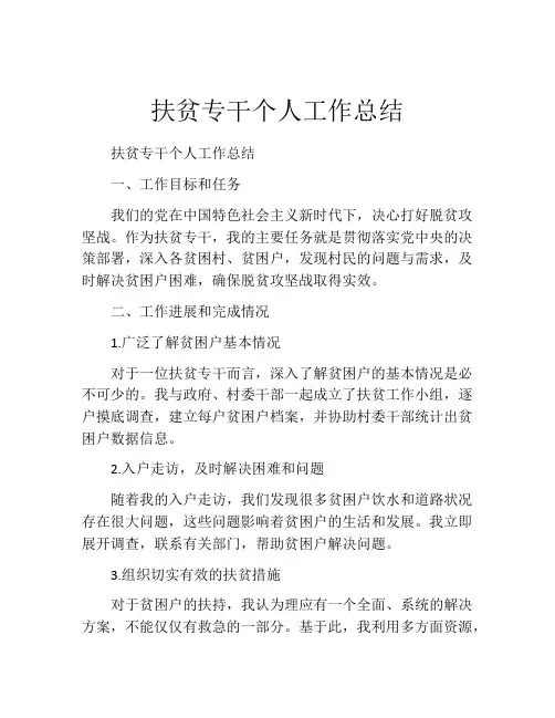 扶贫专干个人工作总结
