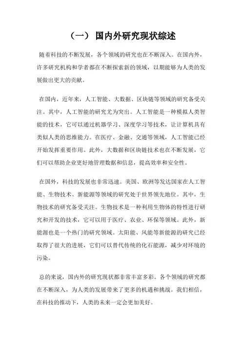 (一) 国内外研究现状综述
