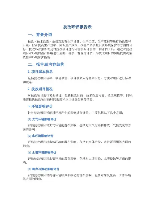 技改环评报告表