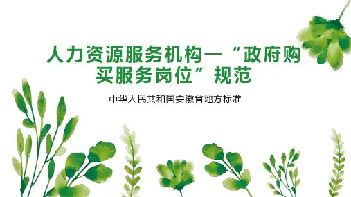 人力资源服务机构—“政府购买服务岗位”规范