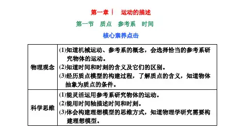 2024-2025学年高中物理必修第一册(粤教版)教学课件第一章运动的描述第一节质点参考系时间