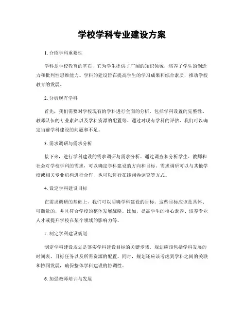 学校学科专业建设方案