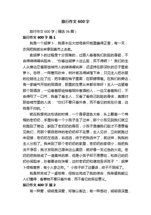 旅行作文600字（精选36篇）