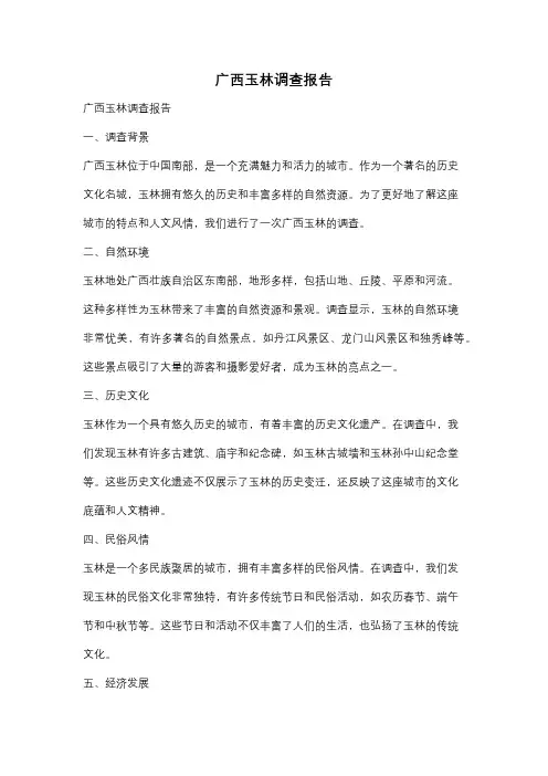 广西玉林调查报告