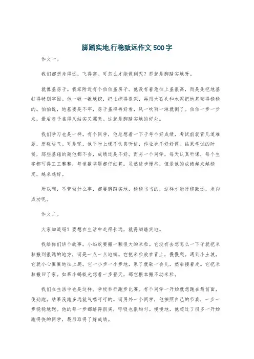脚踏实地,行稳致远作文500字