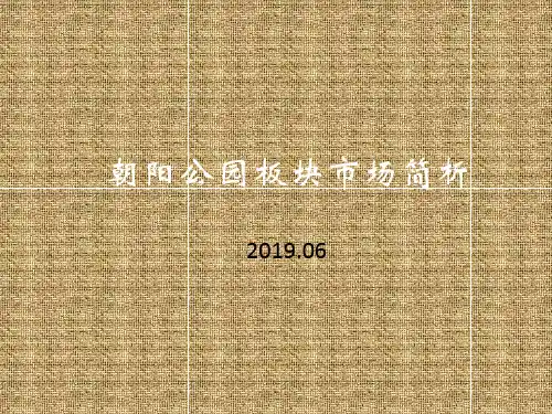 2019年北京朝阳公园板块市场调查报告07年6月-32页-959K