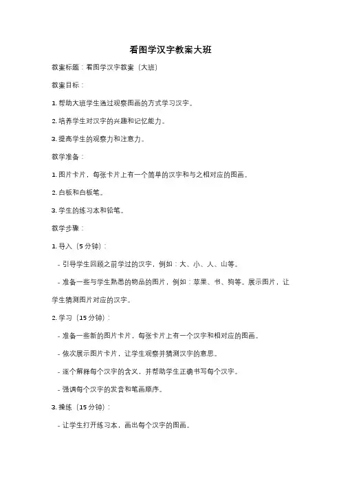 看图学汉字教案大班