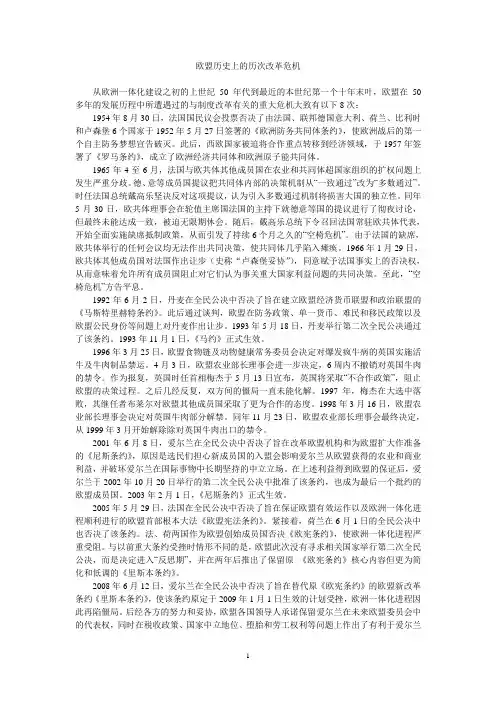 欧盟历史上的历次改革危机