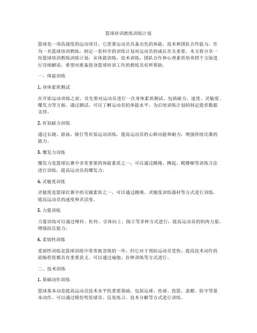 篮球培训教练训练计划