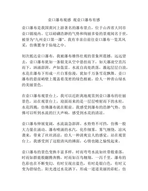 壶口瀑布观感  观壶口瀑布有感