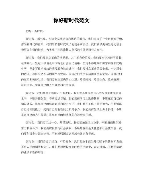 你好新时代范文