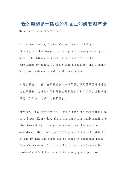 我的愿望是消防员的作文二年级看图写话