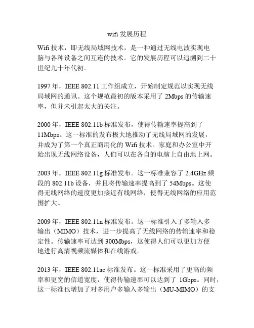 wifi 发展历程