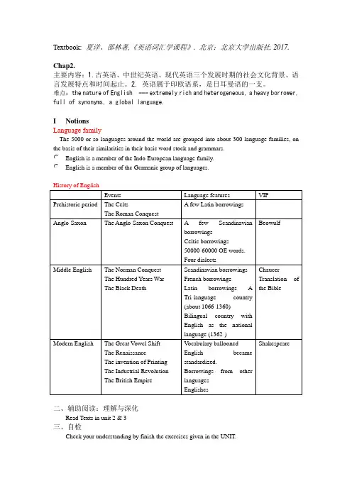 英语词汇学单元二教案(复习整理)