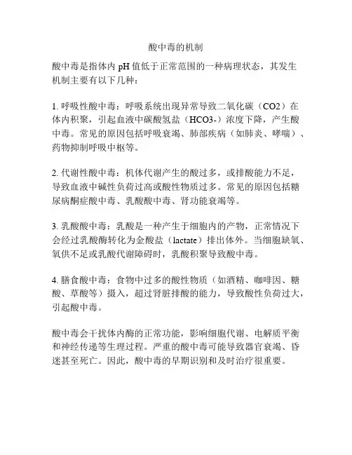 酸中毒的机制