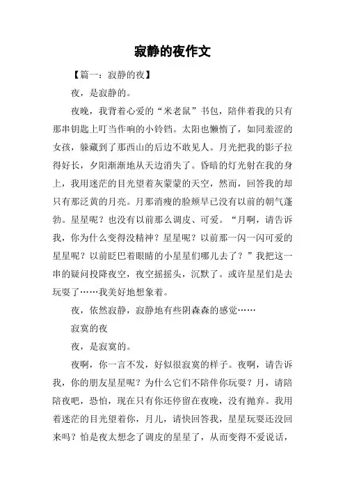 寂静的夜作文