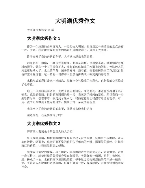 大明湖优秀作文