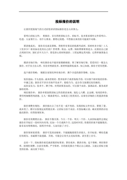 投标报价的说明