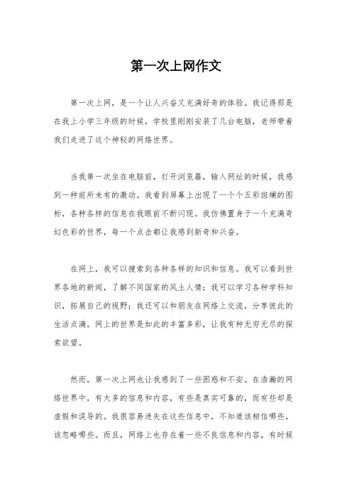 第一次上网作文
