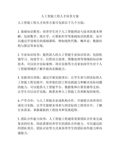 人工智能工程人才培养方案