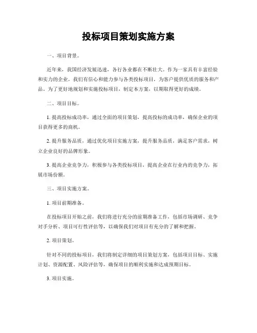 投标项目策划实施方案