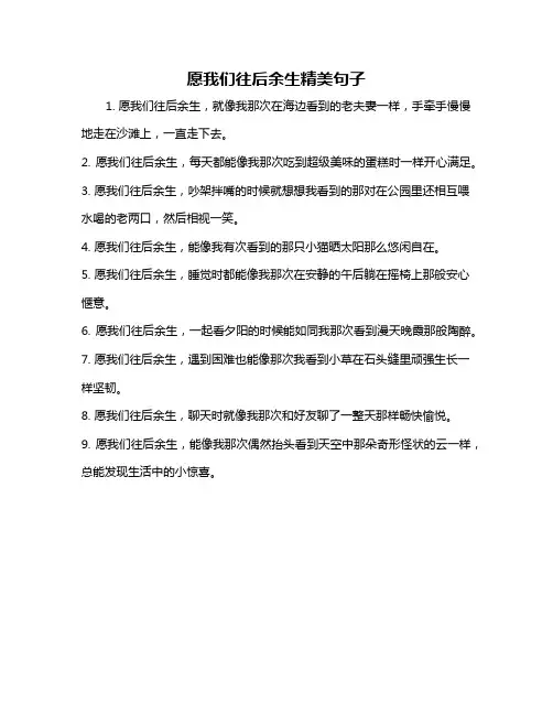 愿我们往后余生精美句子