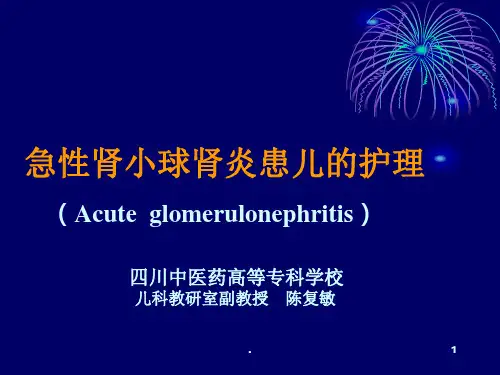 急性肾小球肾炎患儿的护理PPT课件