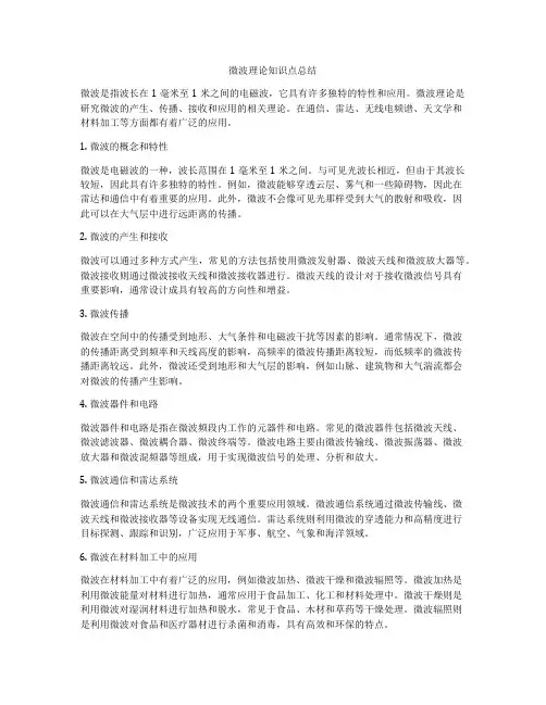 微波理论知识点总结