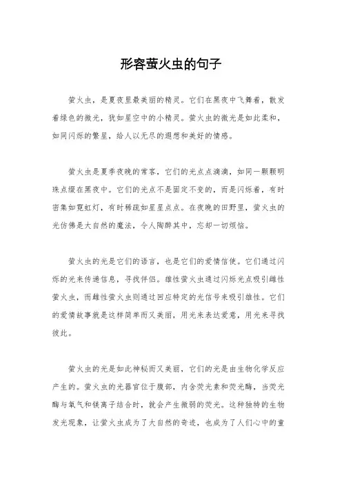 形容萤火虫的句子