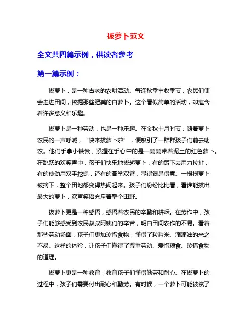 拔萝卜范文