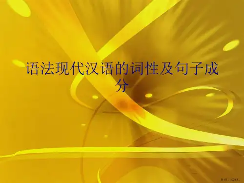语法现代汉语的词性及句子成分