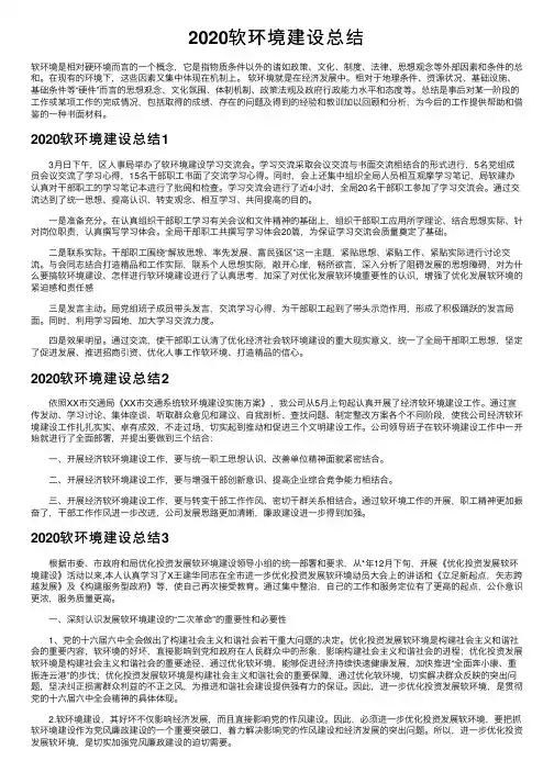 2020软环境建设总结