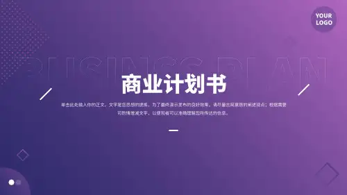 商业计划书  PPT模板
