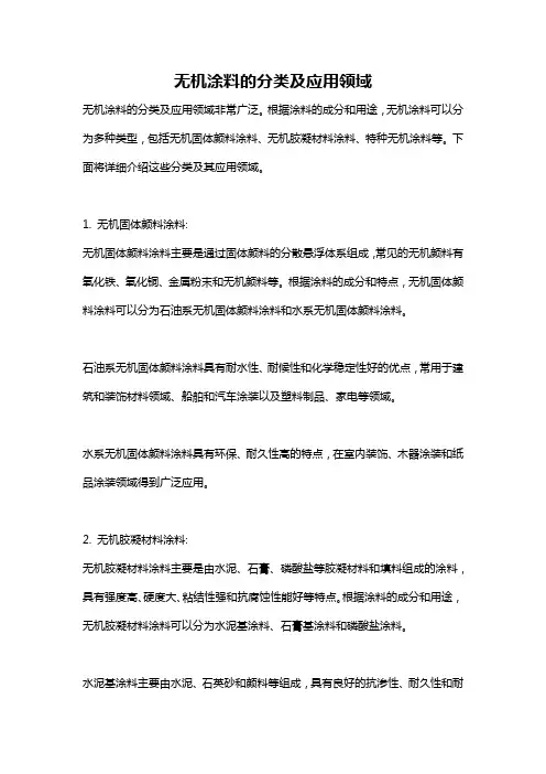 无机涂料的分类及应用领域