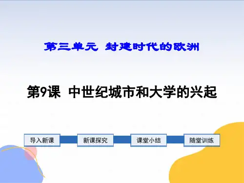 历史人教部编版九年级(上册)第9课中世纪城市和大学的兴起(2024版新教材)