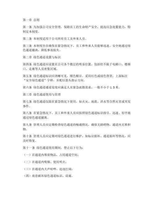 安全绿色通道管理制度