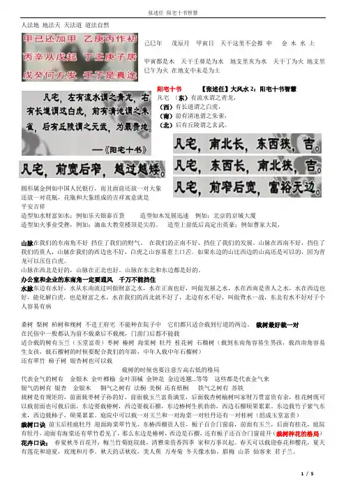 张述任 ：阳宅十书智慧