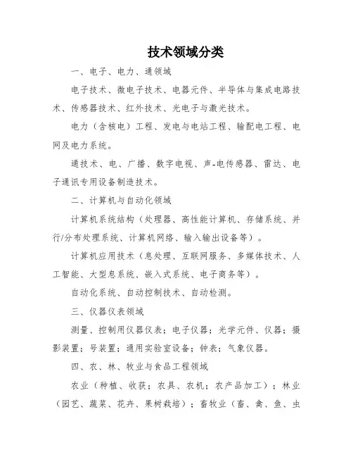 技术领域分类