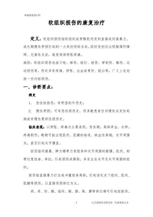 软组织损伤的康复治疗Microsoft Word 文档