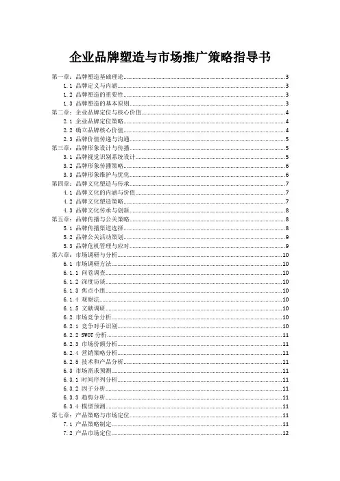 企业品牌塑造与市场推广策略指导书