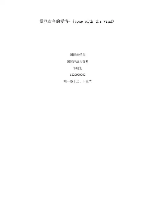 乱世佳人 论文(改过)