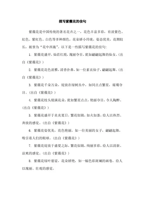 描写紫薇花的佳句