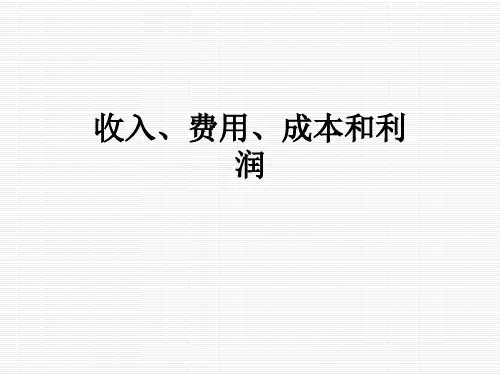 收入、费用、成本和利润