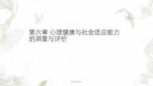 心理健康与社会适应能力的测量与评价课件