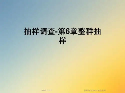抽样调查第6章整群抽样